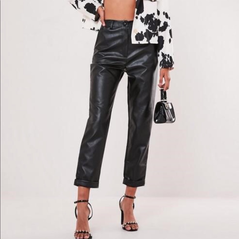 Faux leather pants